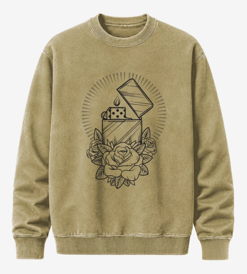 Poleron Polo Acid Wash Beige de Encendedor