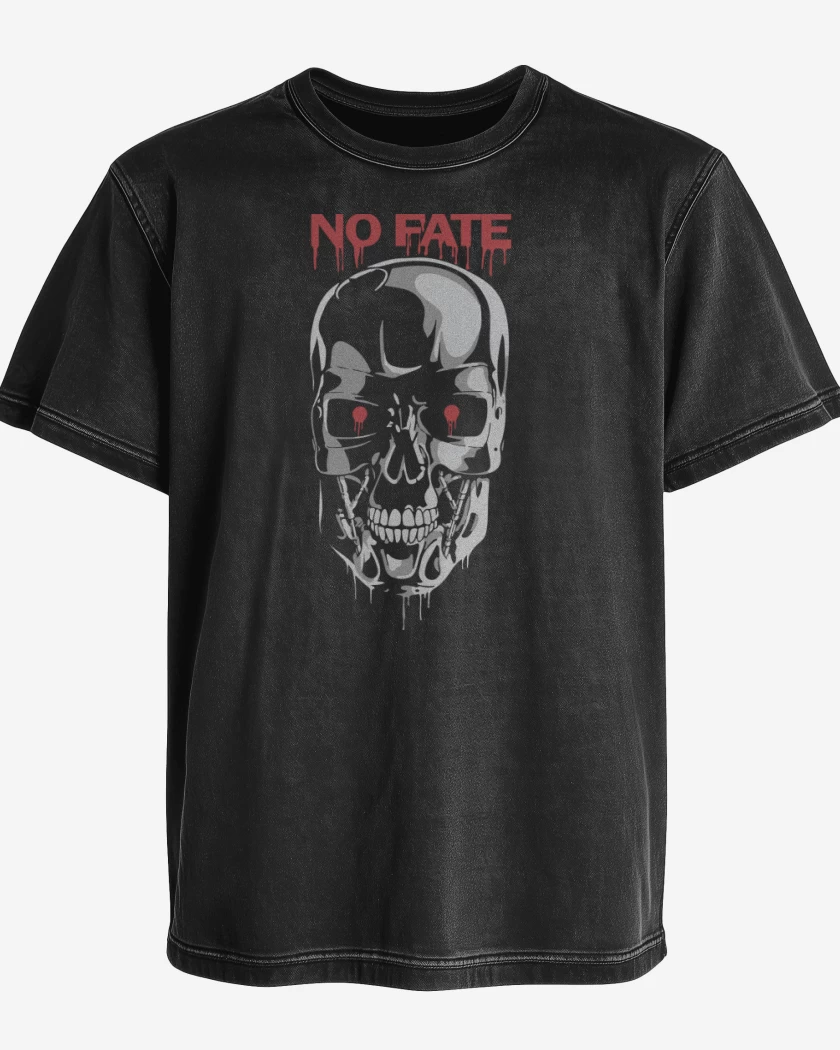 Polera desgastada Negro de Terminator No Fate