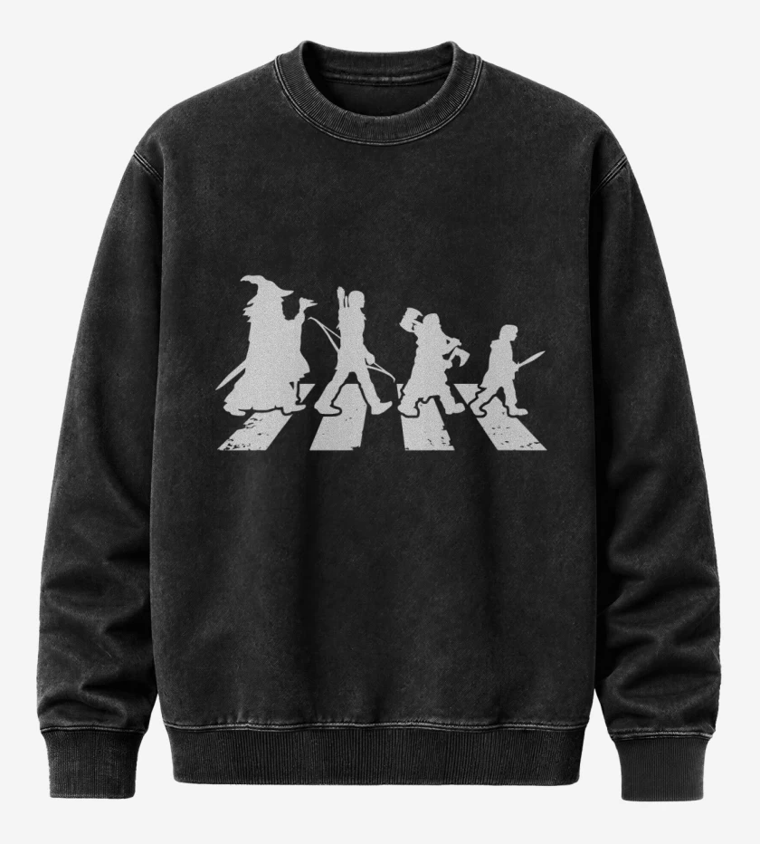 Poleron Polo Acid Wash Negro de The Lord Of The Rings - Mordor Road