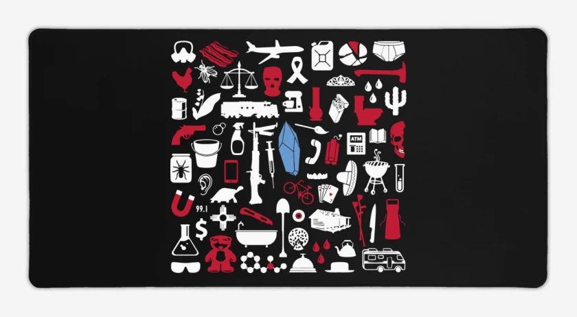 Mouse pad Gamer Negro de items