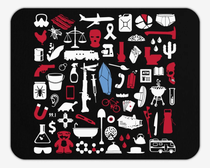 Mousepad Negro de items