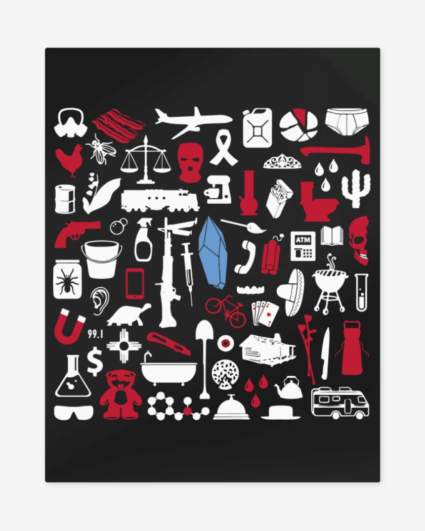Print metalico Negro de items