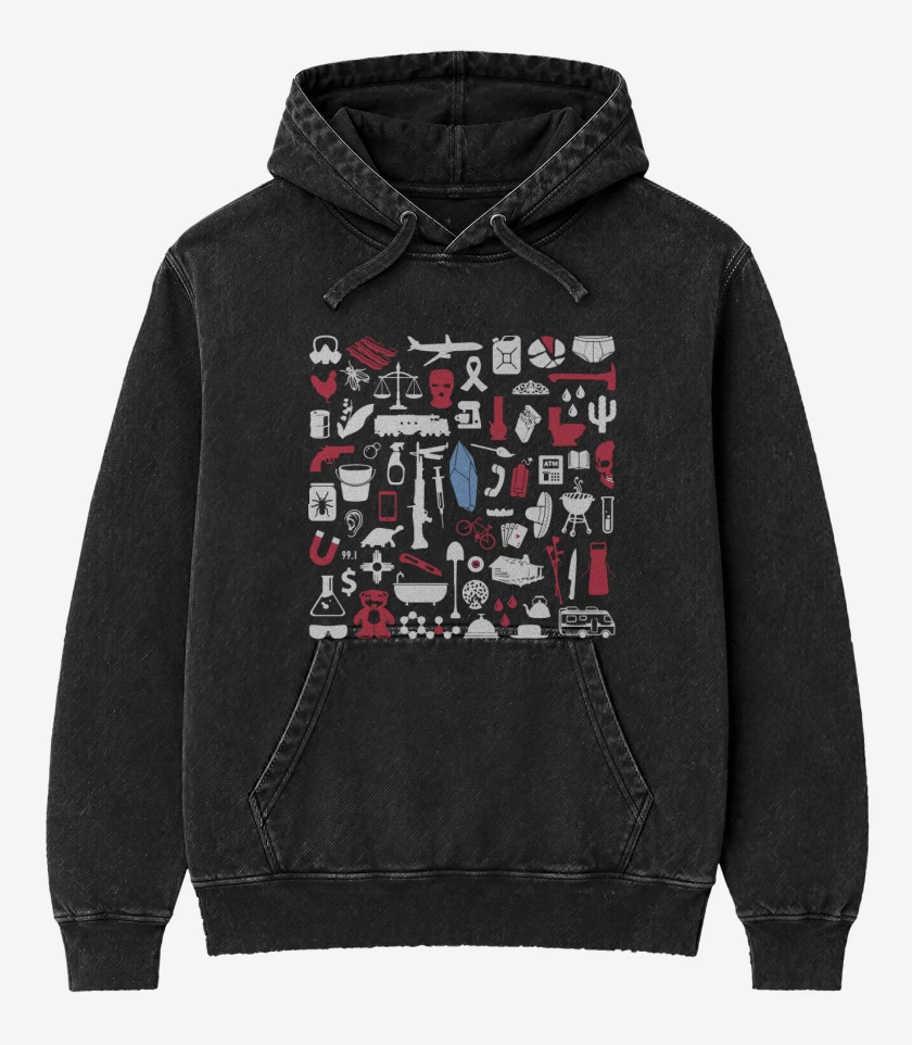 Poleron Canguro Acid Wash Negro de items