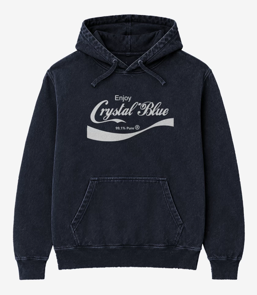 Poleron Canguro Acid Wash Azul Marino de Enjoy Crystal Blue