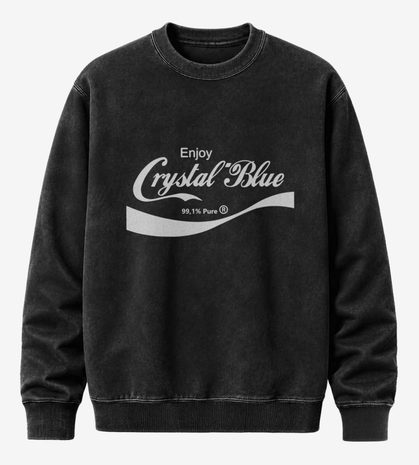 Poleron Polo Acid Wash Negro de Enjoy Crystal Blue