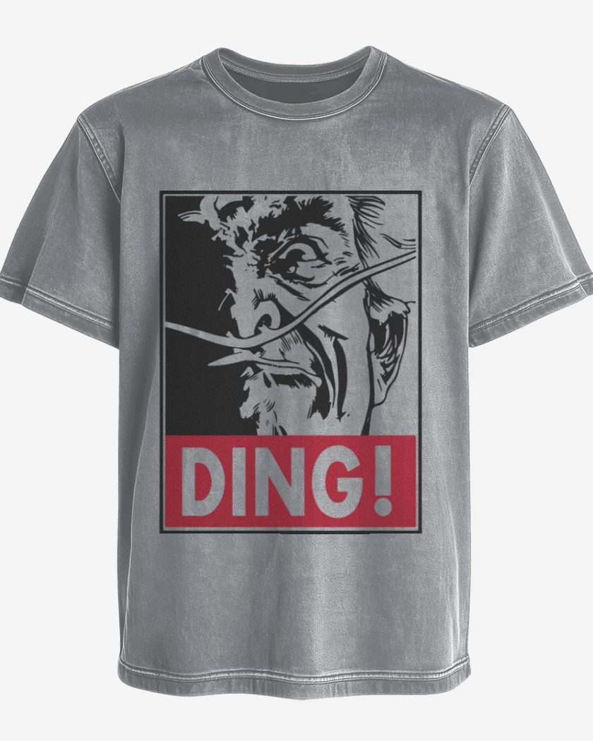 Polera desgastada Gris Melange de Ding