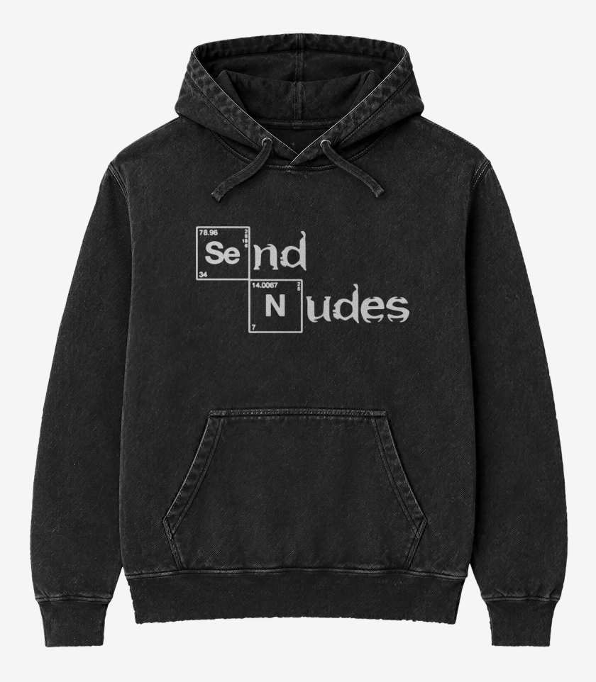 Poleron Canguro Acid Wash Negro de Send nudes