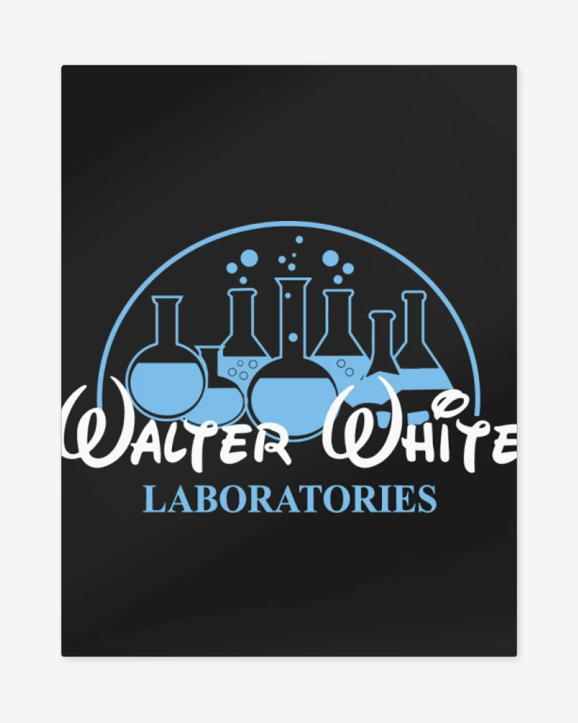 Print metalico Negro de Walter white laboratories
