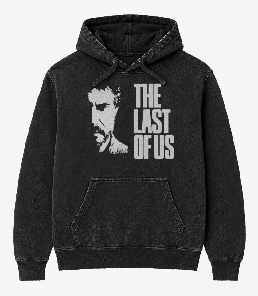 Poleron Canguro Acid Wash Negro de The Last Of Us