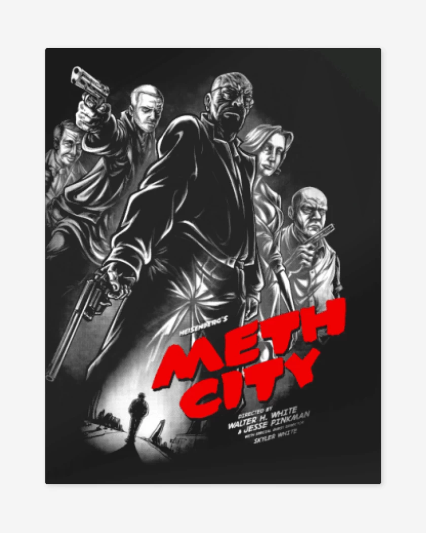 Print metalico Negro de meth city
