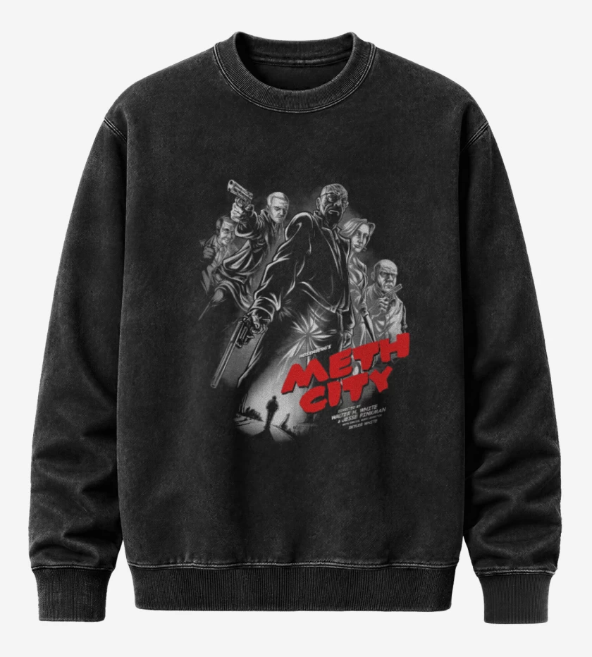 Poleron Polo Acid Wash Negro de meth city