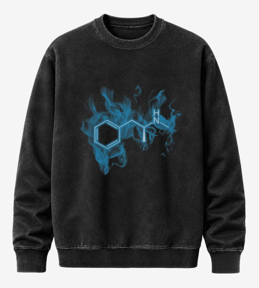 Poleron Polo Acid Wash Negro de Meth