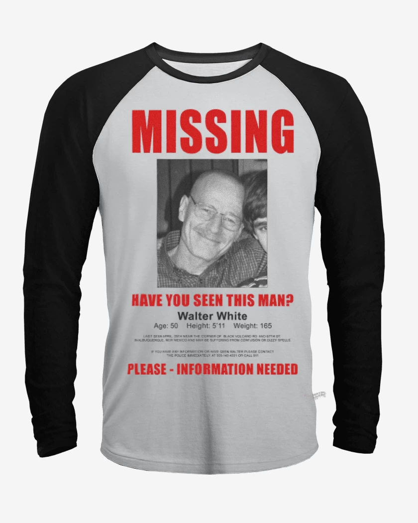 Polera Raglan Blanco / Negro de Missing