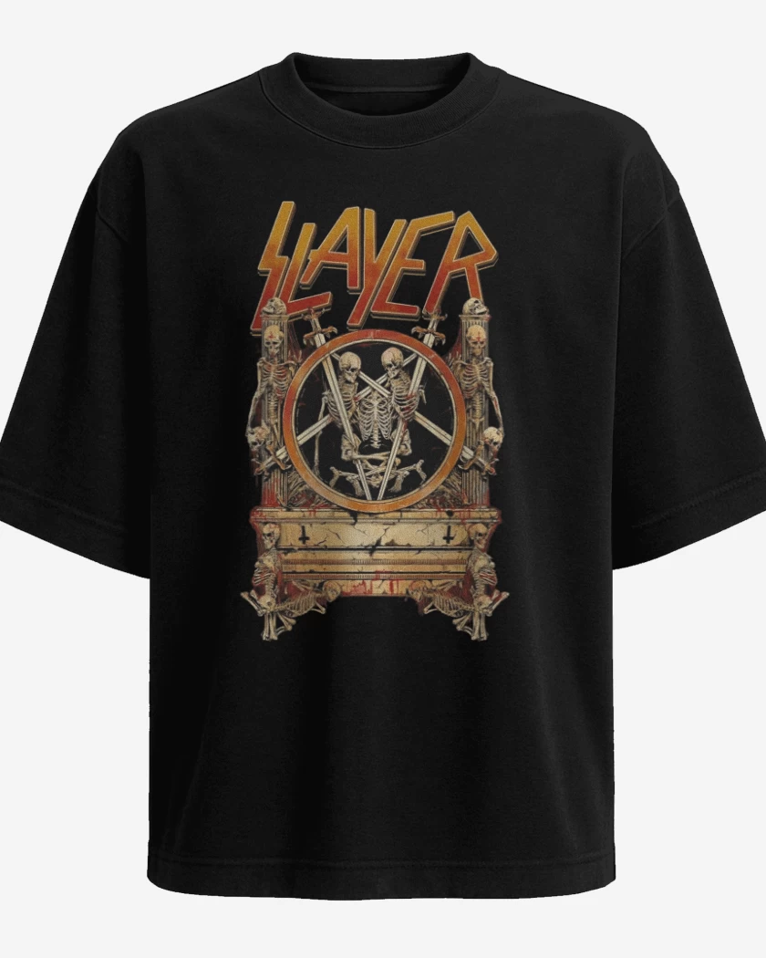 Polera Oversize Negro de Slayer 4