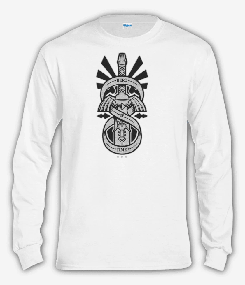 Polera manga larga Blanco de The Legend Of Zelda - Hero Of Time