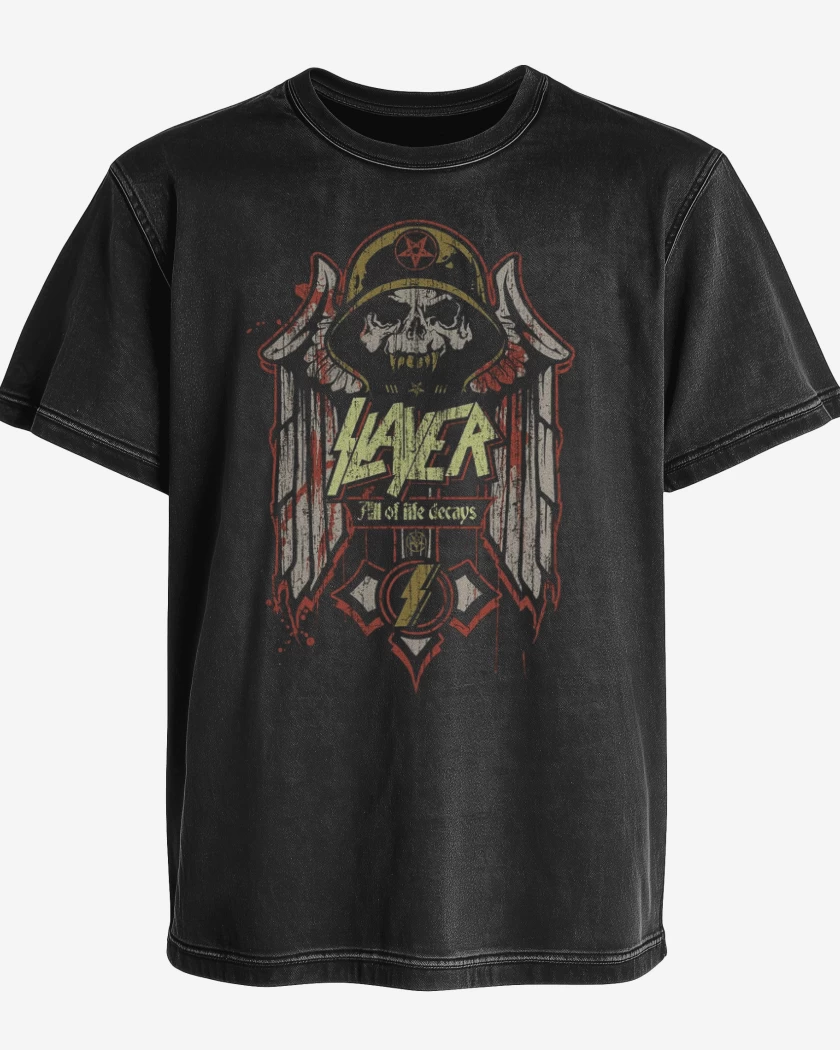 Polera desgastada Negro de Slayer 5