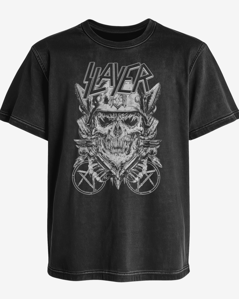 Polera desgastada Negro de Slayer 6