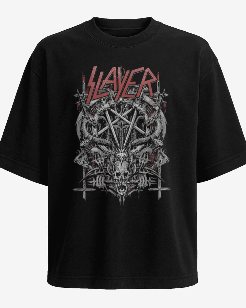 Polera Oversize Negro de Slayer 7