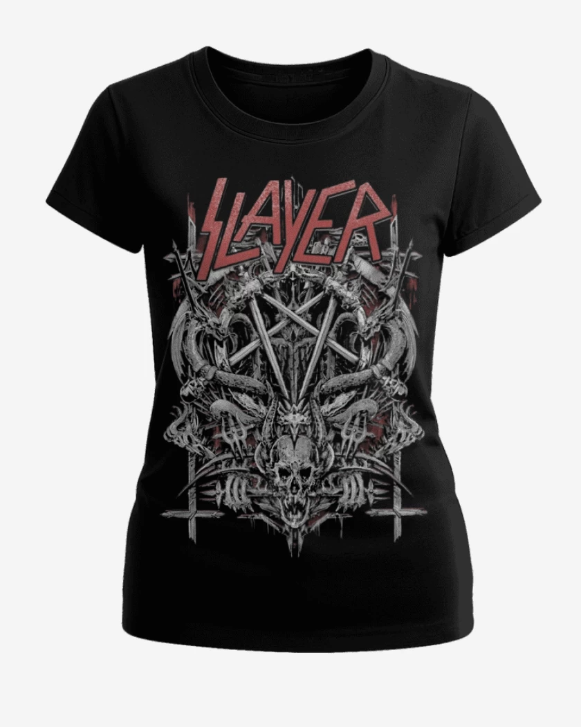 Polera de Mujer Negro de Slayer 7