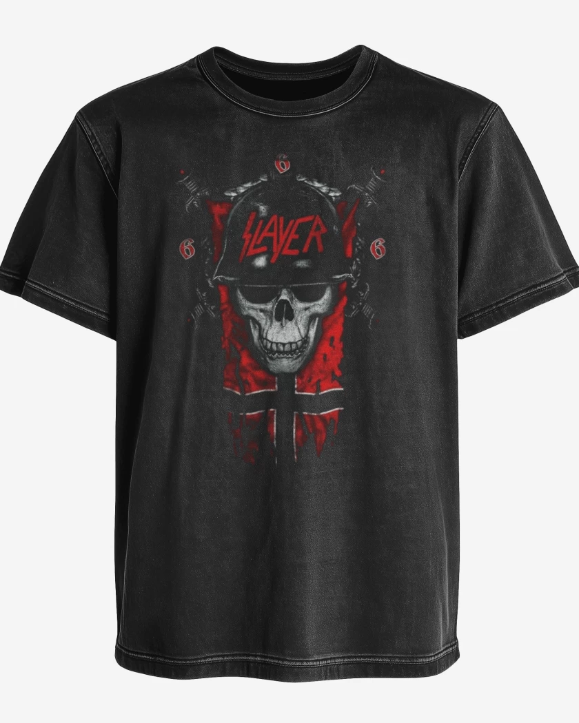 Polera desgastada Negro de Slayer 8