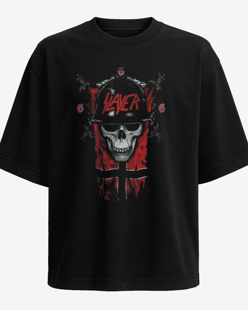 Polera Oversize Negro de Slayer 8