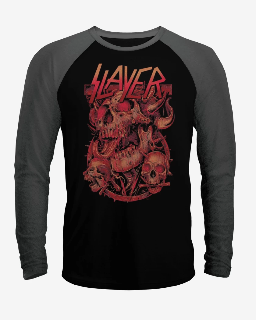 Polera Raglan Negro / Negro Heather de Slayer 9