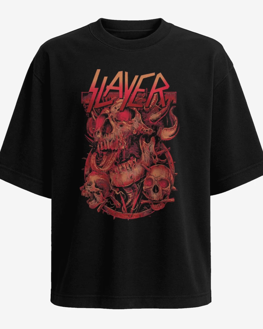 Polera Oversize Negro de Slayer 9