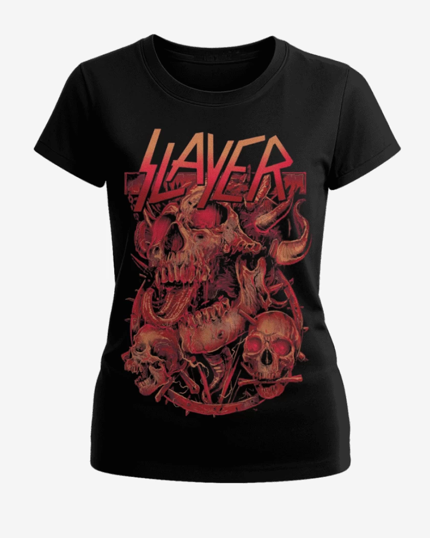 Polera de Mujer Negro de Slayer 9