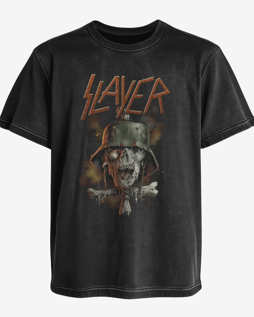 Polera desgastada Negro de Slayer 10