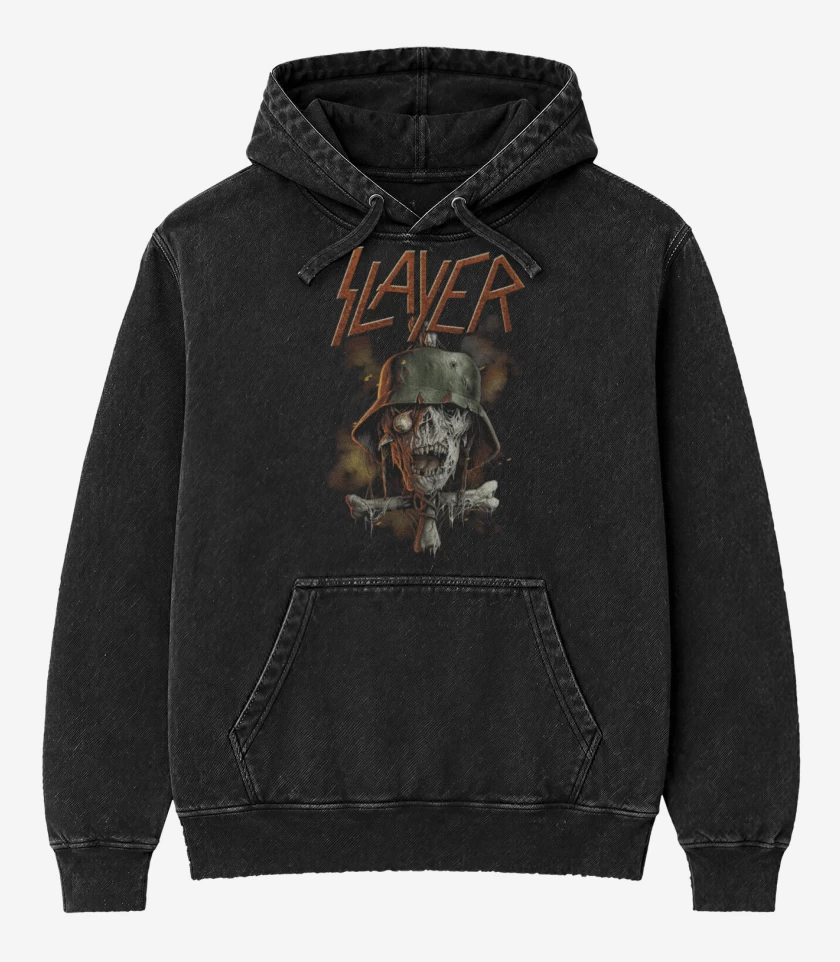 Poleron Canguro Acid Wash Negro de Slayer 10