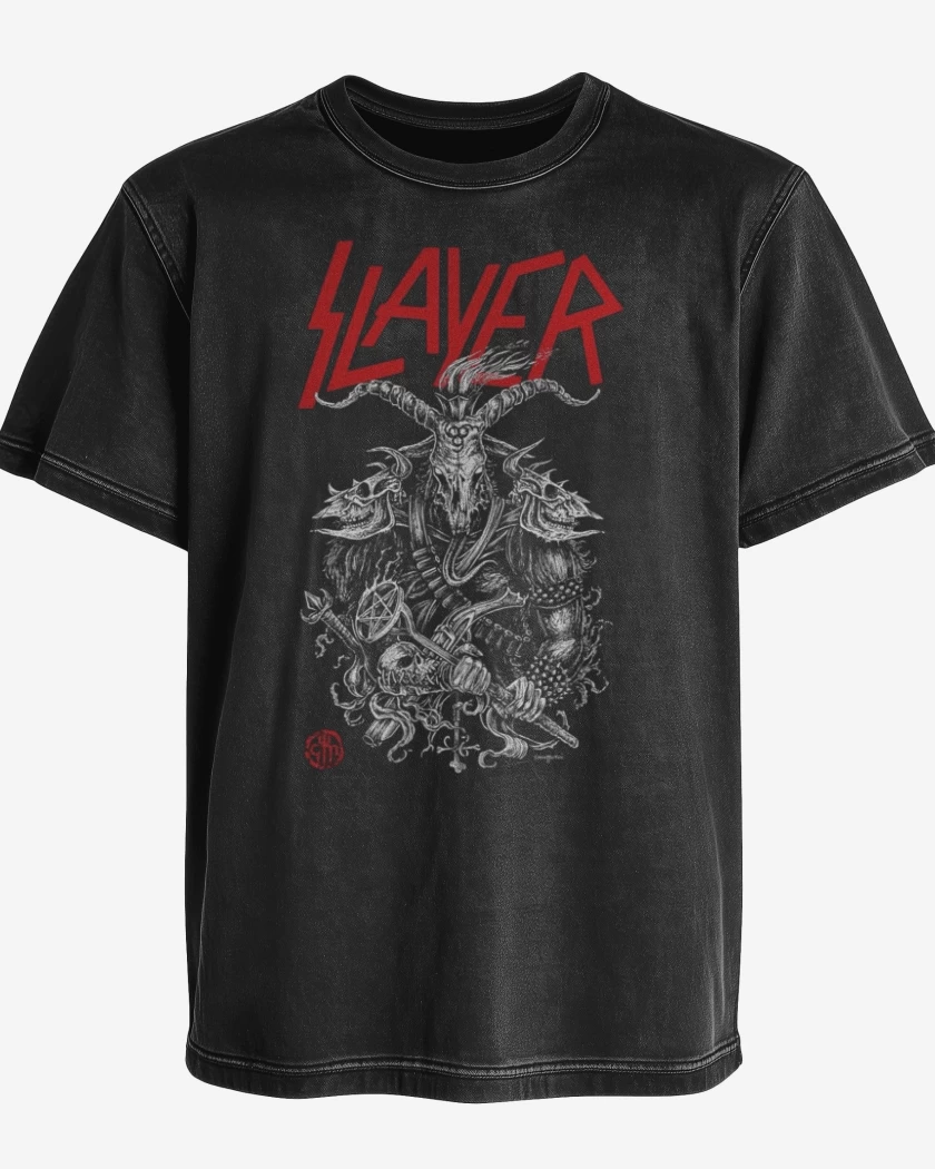 Polera desgastada Negro de Slayer 11