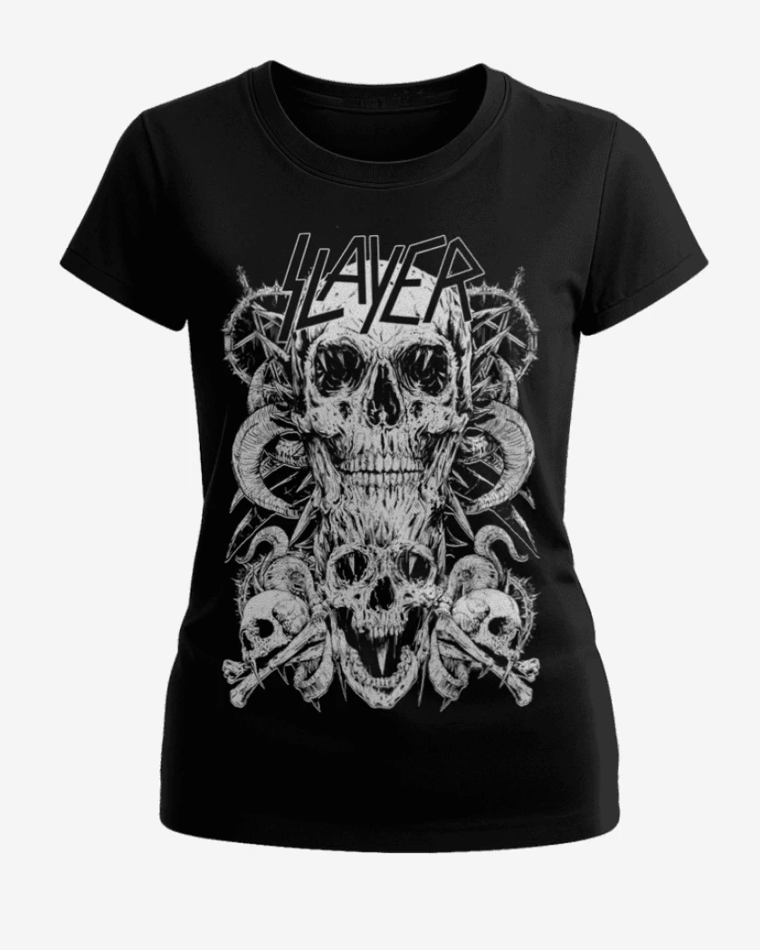 Polera de Mujer Negro de Slayer 12