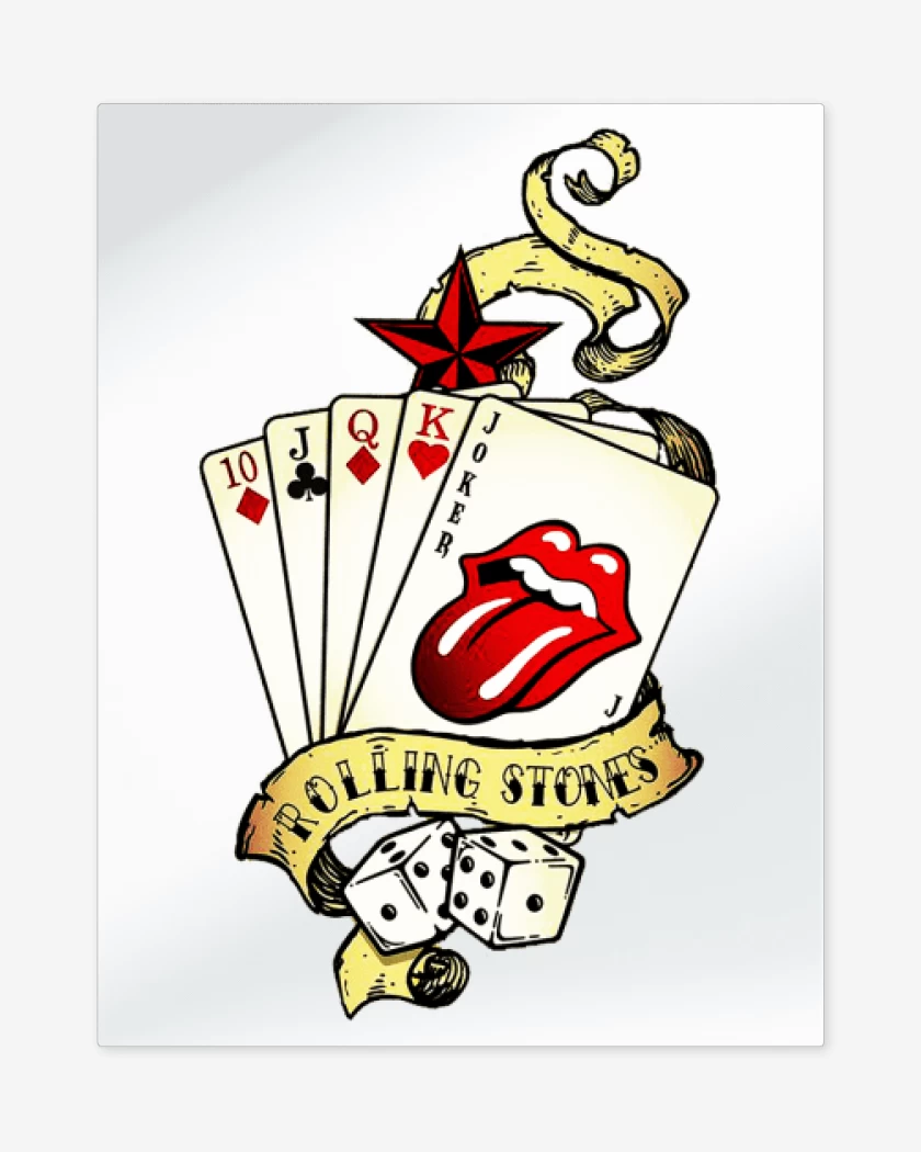 Print metalico Blanco de Rolling Stones Full colors