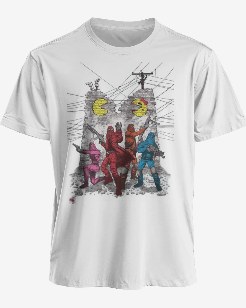 Polera premium Blanco de Pac man