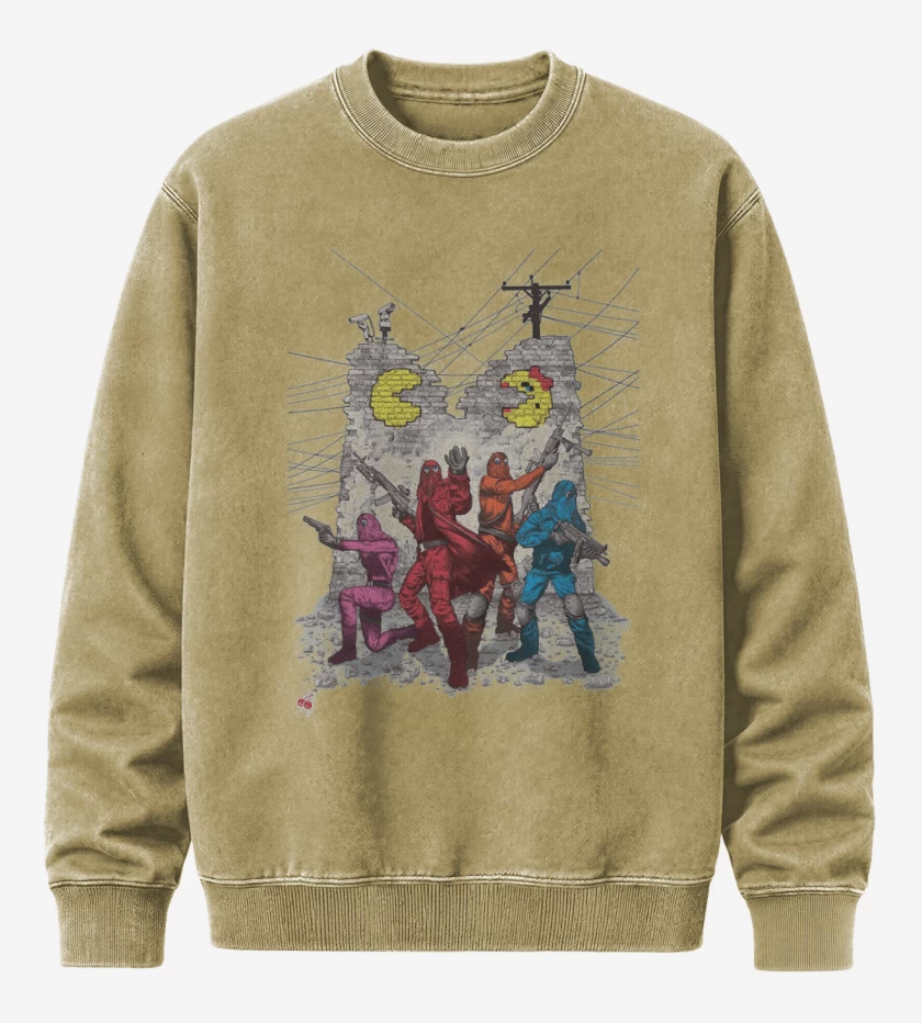 Poleron Polo Acid Wash Beige de Pac man