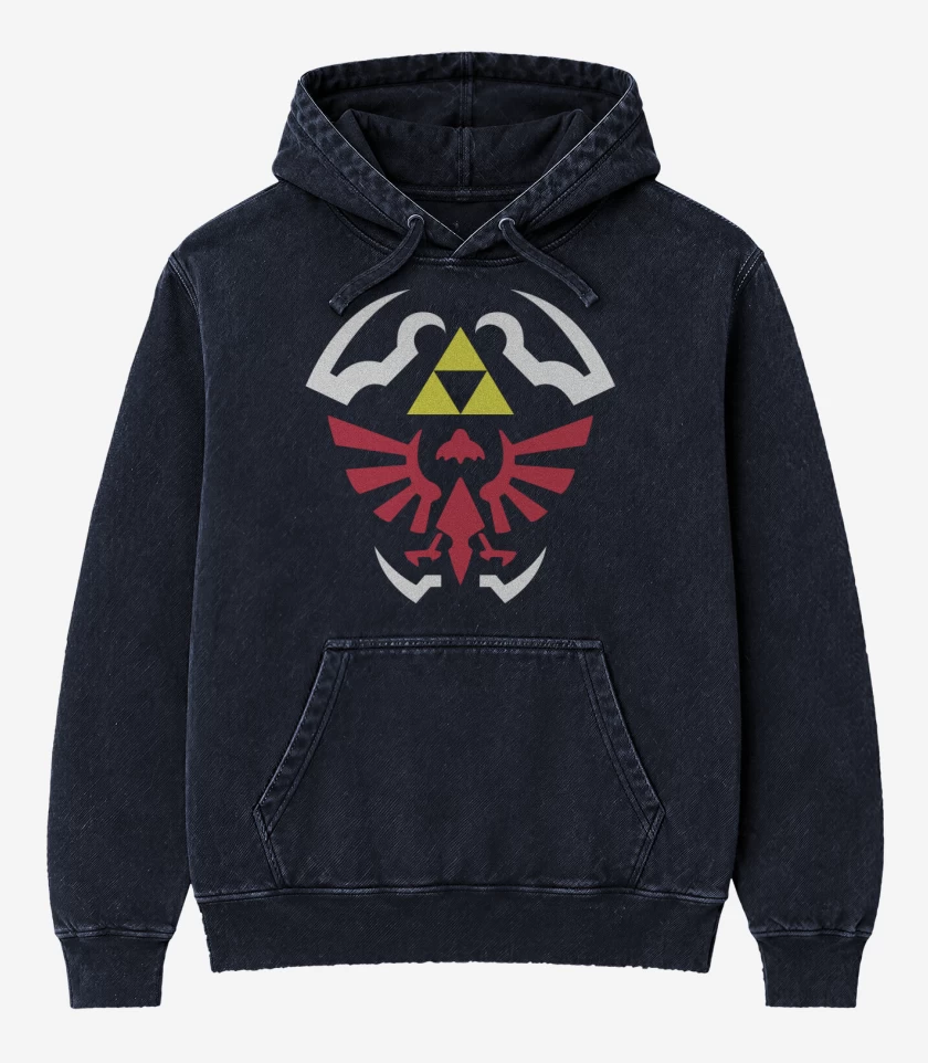 Poleron Canguro Acid Wash The Legend Of Zelda - Hylian Shield