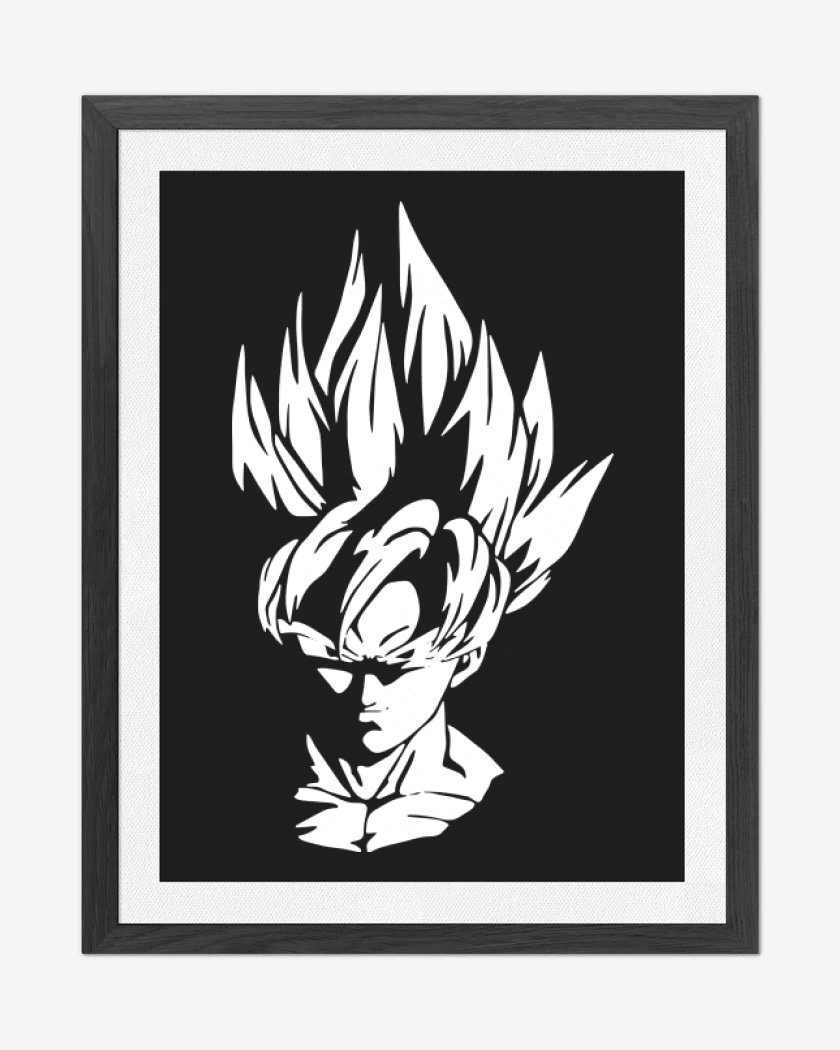 Cuadro decorativo Negro de Goku sayayin