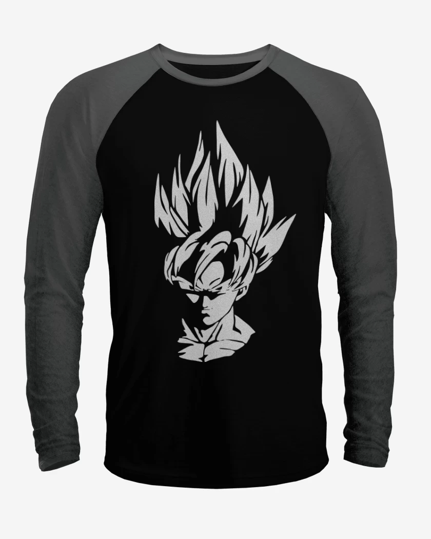 Polera Raglan Negro / Negro Heather de Goku sayayin