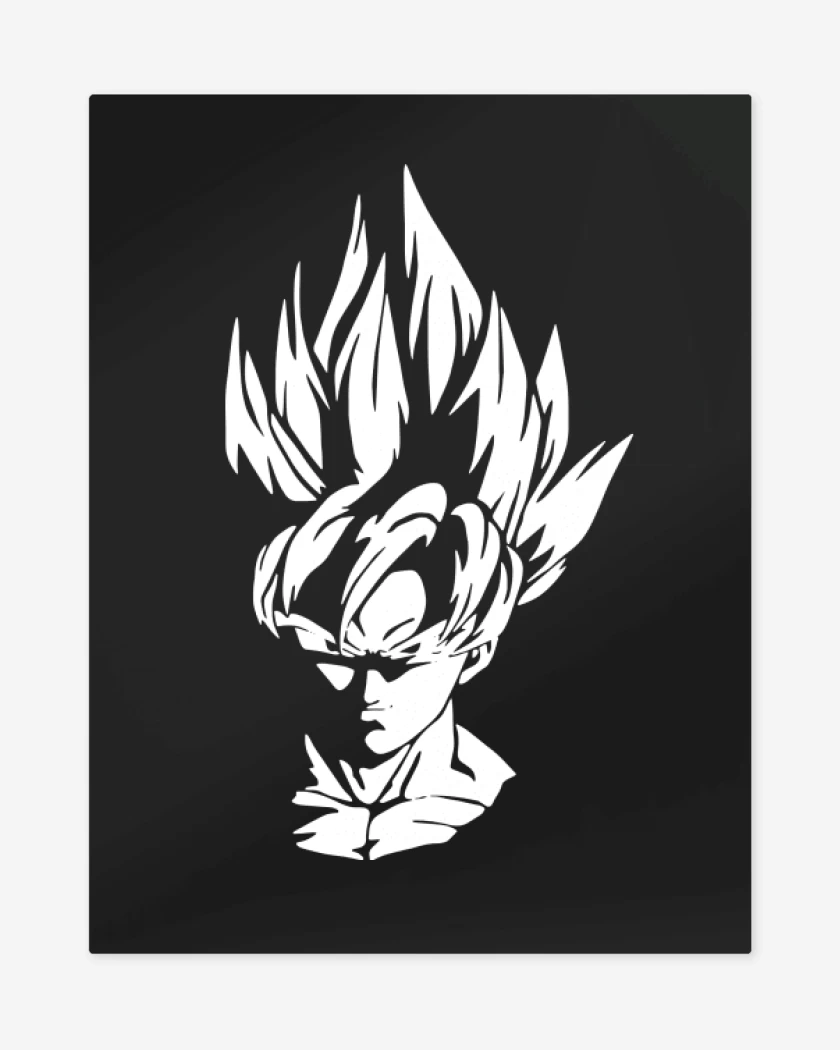 Print metalico Negro de Goku sayayin