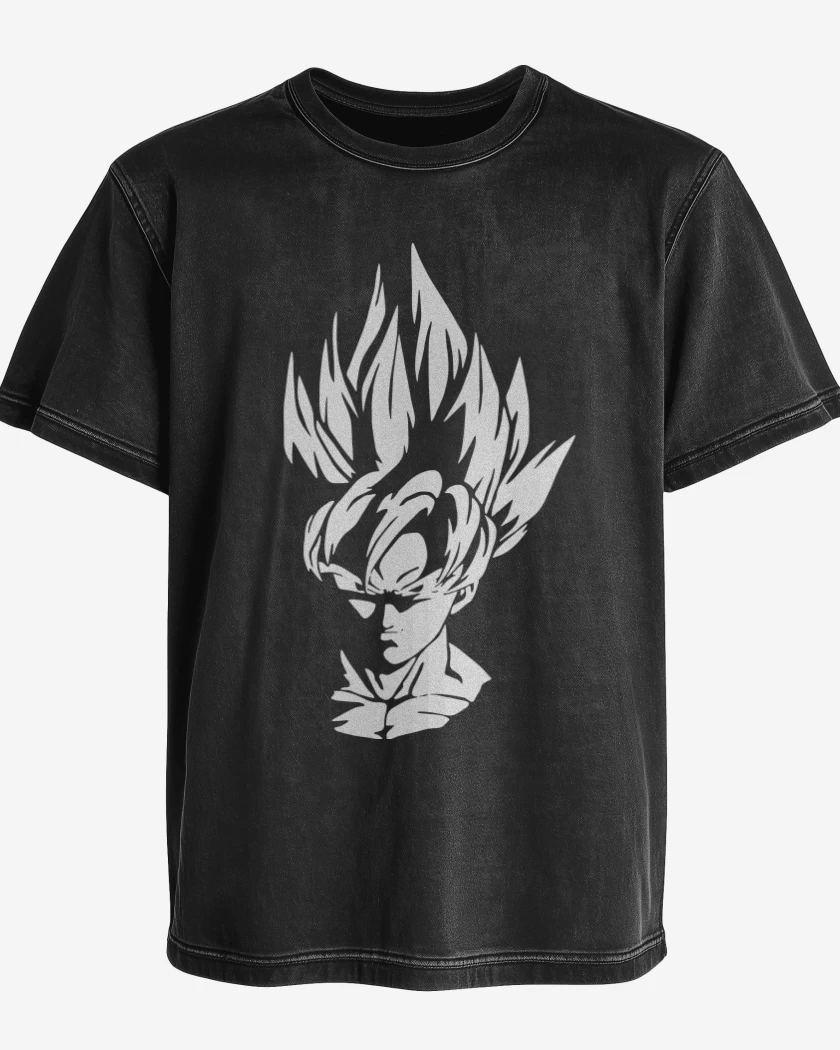Polera desgastada Negro de Goku sayayin
