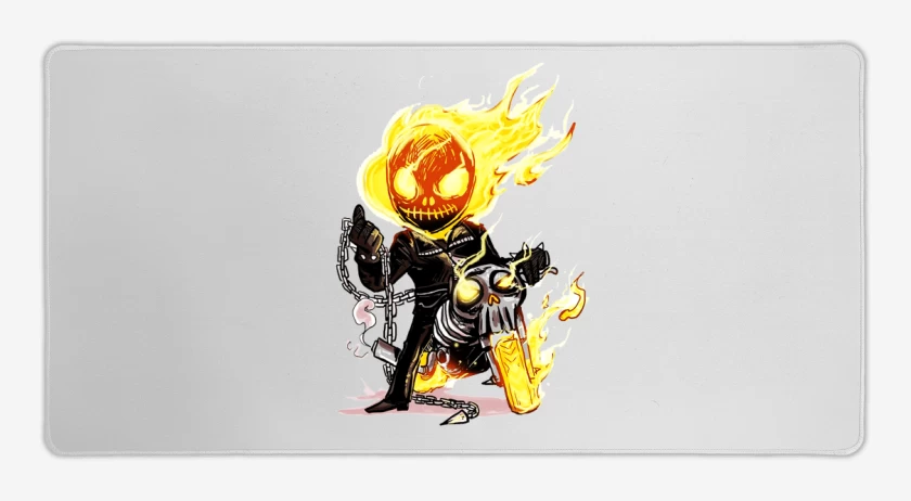 Mouse pad Gamer Blanco de Ghost rider chibi