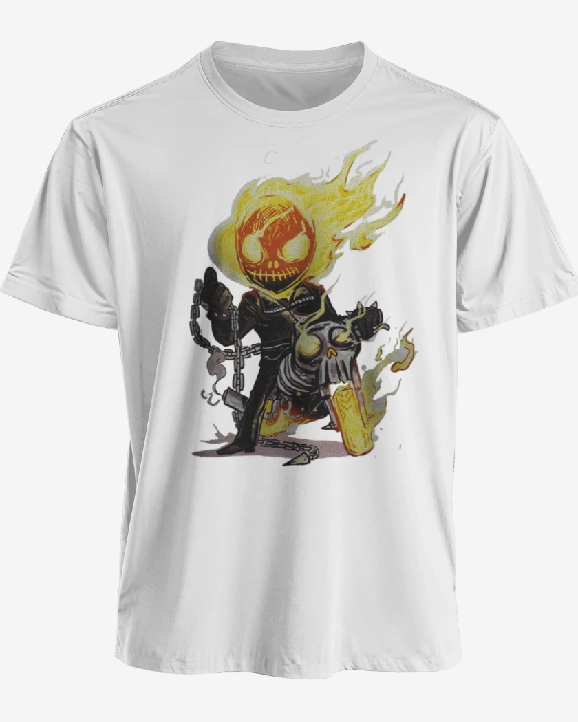 Polera Blanco de Ghost rider chibi