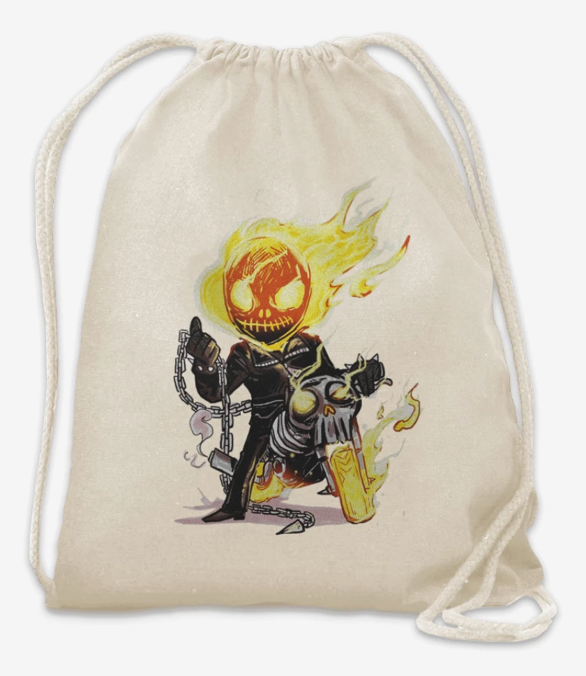 Mochila Blanco de Ghost rider chibi
