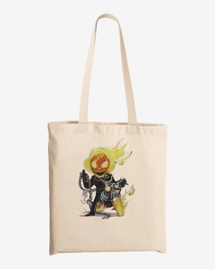 Totebag Blanco de Ghost rider chibi