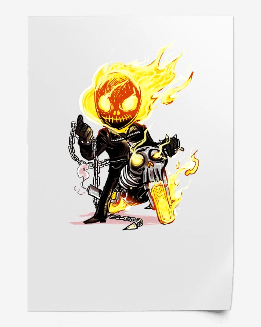 Print Blanco de Ghost rider chibi