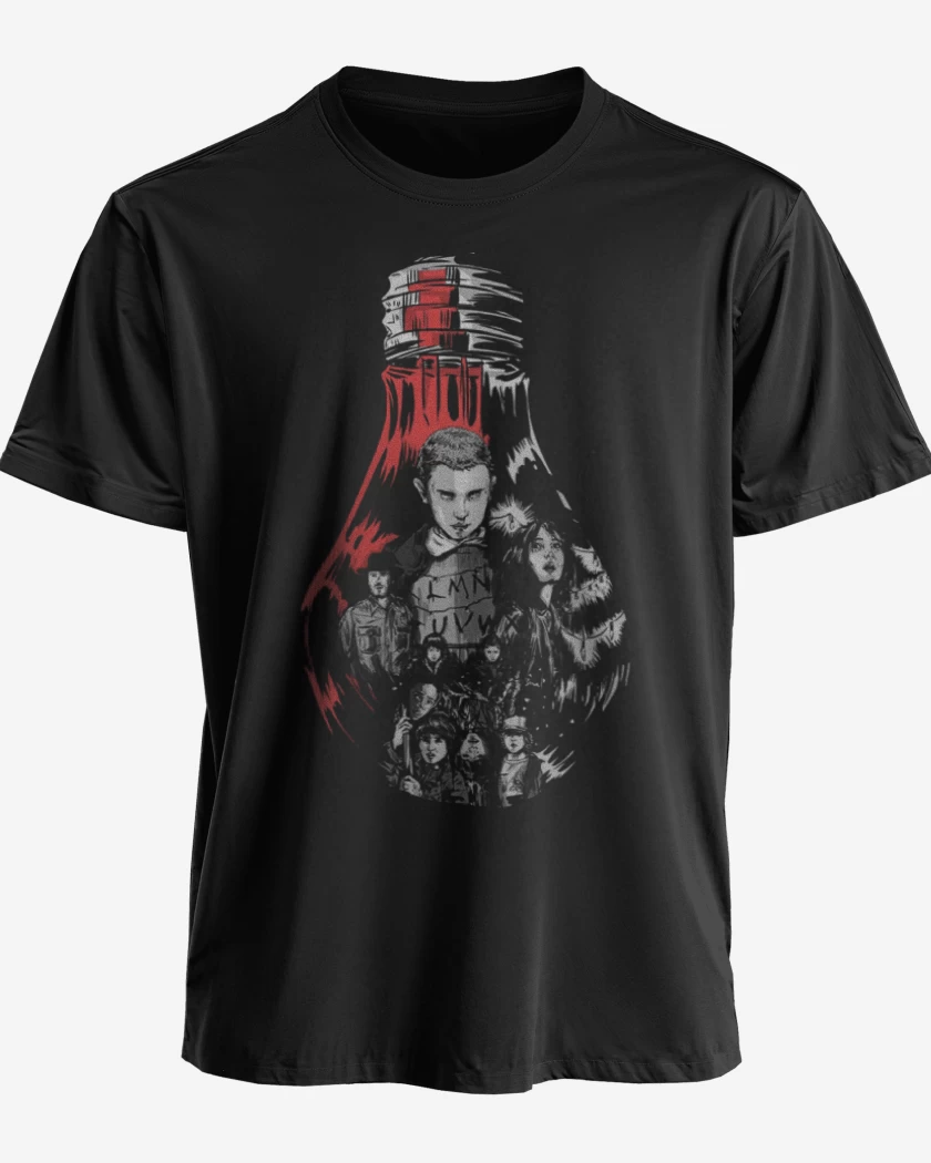 Polera Negro de Stranger Things Ampolleta