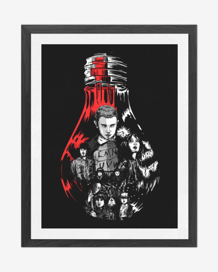 Cuadro decorativo Negro de Stranger Things Ampolleta