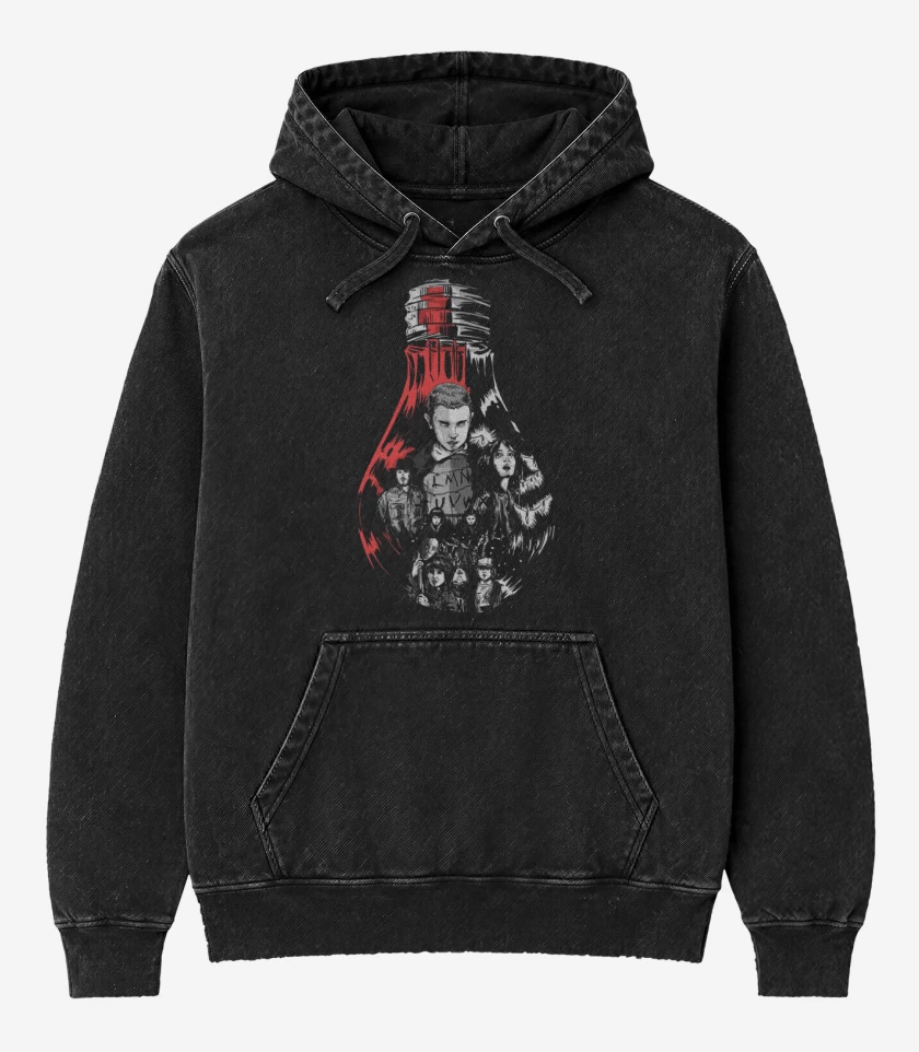 Poleron Canguro Acid Wash Stranger Things Ampolleta