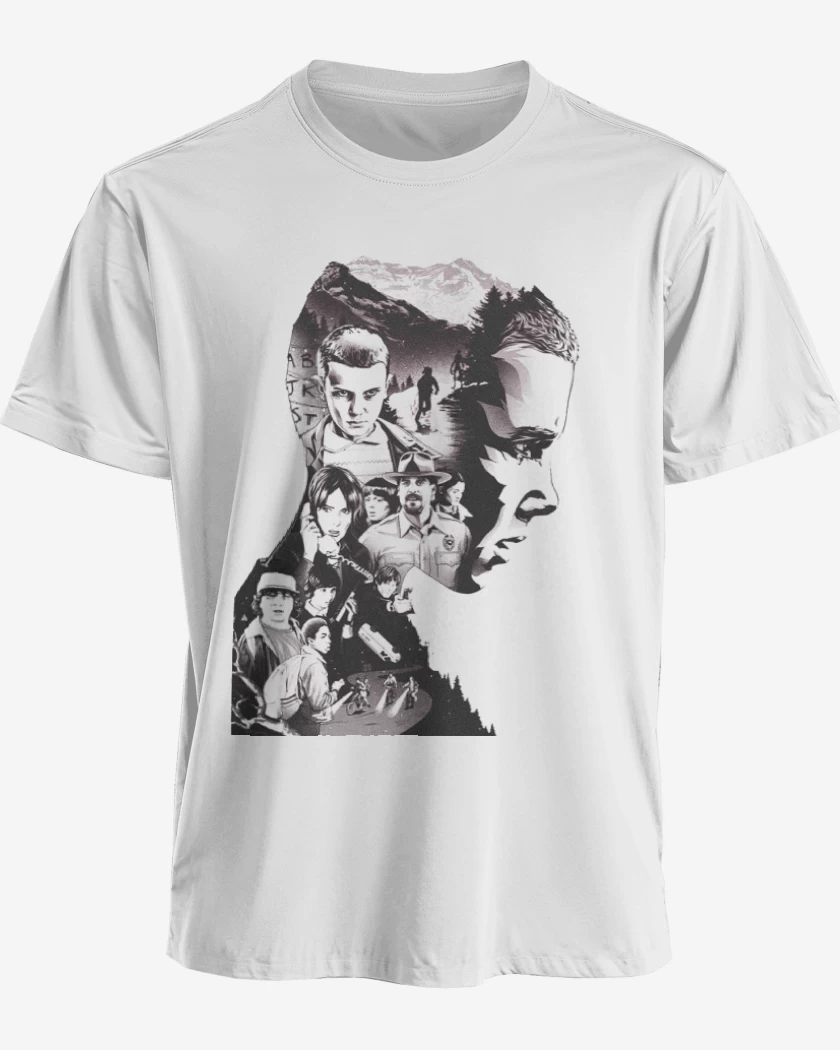 Polera Blanco de Stranger Things 5