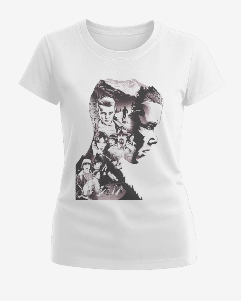 Polera de Mujer Blanco de Stranger Things 5